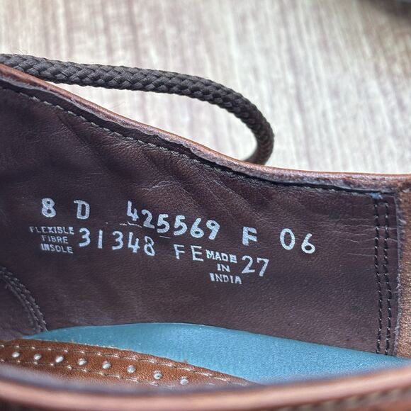 Florsheim Men’s Brown  Leather Wingtip Oxford‎ Comfort Shoes Size 8 D